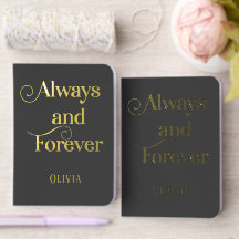 Elegant Modern Bride Groom Wedding Vows Book