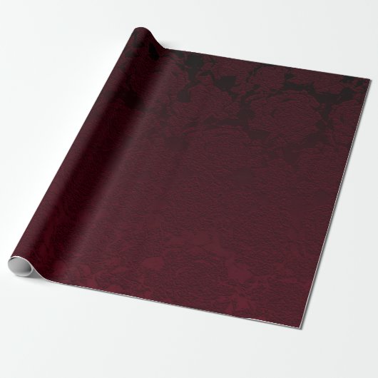 Elegant Modern Burgundy Floral Pattern ラッピングペーパー (アンロールド)