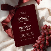 Elegant Modern Burgundy & Ivory Formal Wedding 招待状