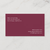 Elegant Modern Burgundy Red Business Card 名刺 (裏面)