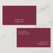 Elegant Modern Burgundy Red Business Card 名刺 (正面/裏面)