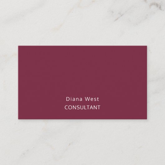Elegant Modern Burgundy Red Business Card 名刺 (正面)