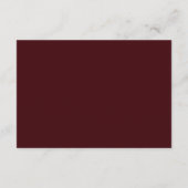 Elegant Modern Burgundy Wedding QR Code RSVP エンクロージャーカード (裏面)