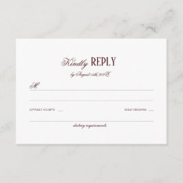 Elegant Modern Burgundy Wedding Respond エンクロージャーカード