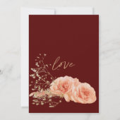 Elegant Modern Burgundy & White Rose Wedding  招待状 (裏面)