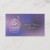 Elegant Modern Cake Sweets,Cupcake Purple 名刺 (正面)
