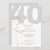 Elegant Modern Calligraphy 40th Adult Birthday 招待状 (正面/裏面)