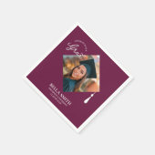 Elegant Modern Calligraphy Custom Graduation Photo スタンダードカクテルナプキン (角)