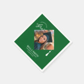 Elegant Modern Calligraphy Custom Graduation Photo スタンダードカクテルナプキン (角)