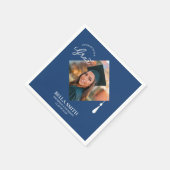 Elegant Modern Calligraphy Custom Graduation Photo スタンダードカクテルナプキン (角)