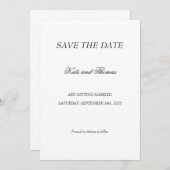 Elegant Modern Calligraphy Minimalist Chic Wedding セーブザデート (正面/裏面)