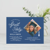Elegant Modern Calligraphy Photo Graduation Party 招待状 (スタンド正面)