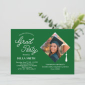 Elegant Modern Calligraphy Photo Graduation Party 招待状 (スタンド正面)