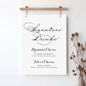 Elegant Modern Calligraphy Signature Drinks Sign ポスター