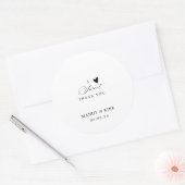 Elegant Modern Calligraphy Wedding Favor Sticker ラウンドシール (封筒)