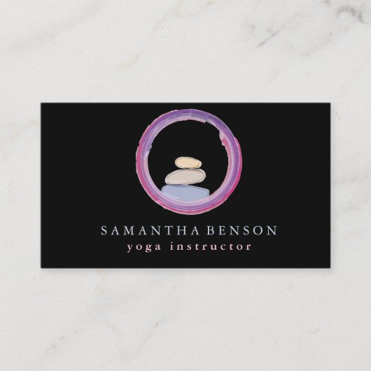 Elegant Modern Chakras Zen Stones and Enso circle  名刺 (正面)