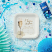 Elegant Modern Champagne Cheers 50th Birthday ペーパープレート (パーティー)