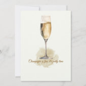 Elegant Modern Champagne Cheers 50th Birthday 招待状 (裏面)