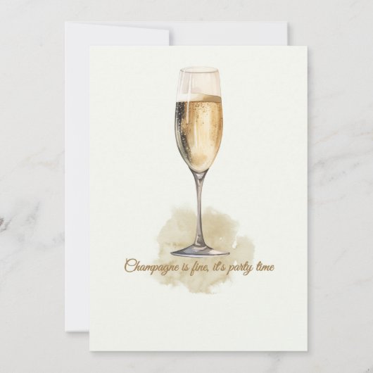 Elegant Modern Champagne Cheers 50th Birthday 招待状 (裏面)