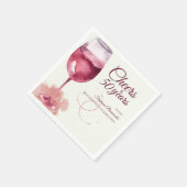 Elegant Modern Cheers Red Wine 50th Birthday Party スタンダードカクテルナプキン (角)