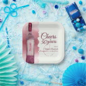Elegant Modern Cheers Red Wine 50th Birthday Party ペーパープレート (パーティー)