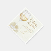 Elegant Modern Cheers White Wine 50th Birthday スタンダードカクテルナプキン (角)