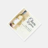 Elegant Modern Cheers White Wine 50th Birthday スタンダードカクテルナプキン (角)