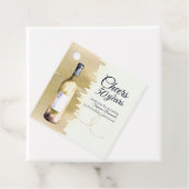 Elegant Modern Cheers White Wine 50th Birthday フェイバータグ (インサイチュ)