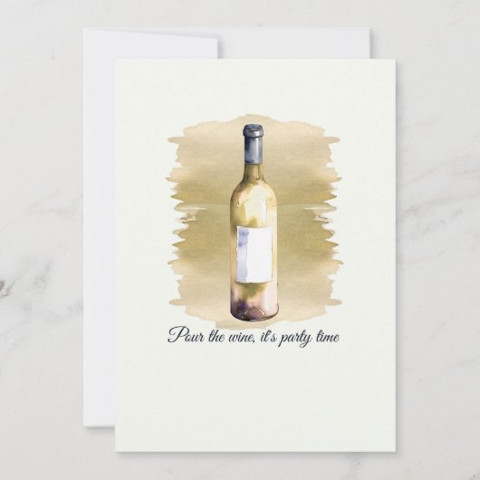 Elegant Modern Cheers White Wine 50th Birthday 招待状 (裏面)