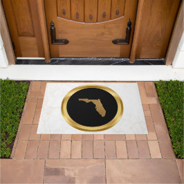 Elegant Modern Chic Black and Gold Florida Theme   ドアマット