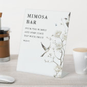 Elegant Modern Chinoiserie Floral Mimosa Bar 台座サイン (インサイチュ)