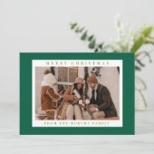 Elegant Modern Christmas Family 1 Photo シーズンカード (スタンド正面)