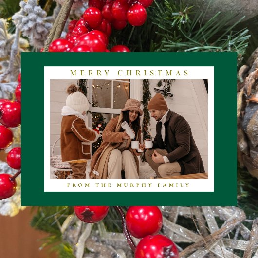 Elegant Modern Christmas Family 1 Photo シーズンカード