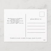 Elegant Modern Christmas Family 5 Ornament Photo シーズンポストカード (裏面)