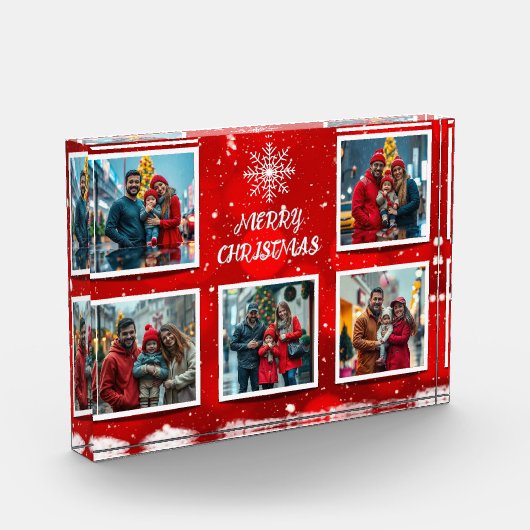 Elegant Modern Christmas Family Photo Design フォトブロック (左)