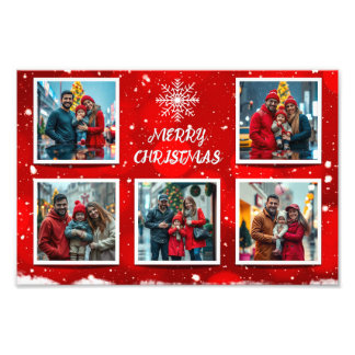 Elegant Modern Christmas Family Photo Design フォトプリント
