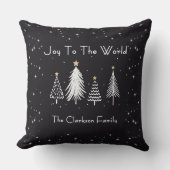 Elegant Modern Christmas Stars with Family Name  クッション (正面)
