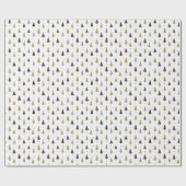 Elegant Modern Christmas Trees & Stars Holiday ラッピングペーパー (フラット)