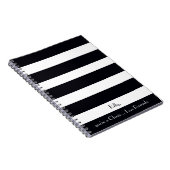 Elegant, Modern, Classic Black & White Stripes     ノートブック (右側)
