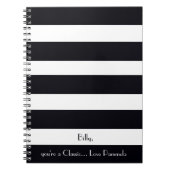 Elegant, Modern, Classic Black & White Stripes     ノートブック (正面)