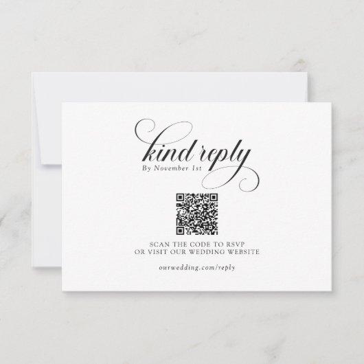 Elegant Modern Classic Calligraphy Wedding 出欠カード (正面)