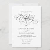 Elegant Modern Classic Calligraphy Wedding 招待状 (正面)