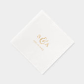 Elegant modern classic vintage wedding monogram 箔ナプキン (右)