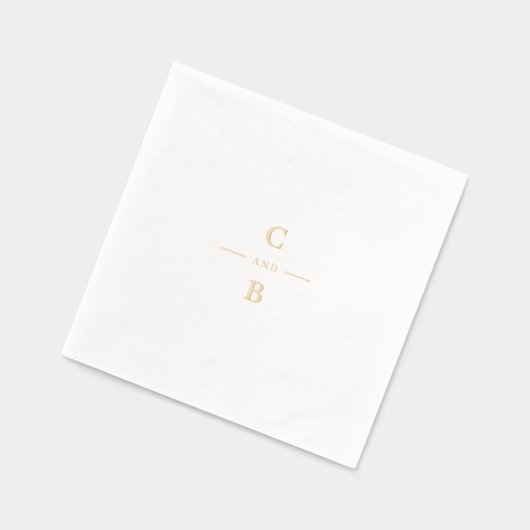 Elegant modern classic wedding monogram 箔ナプキン (左)