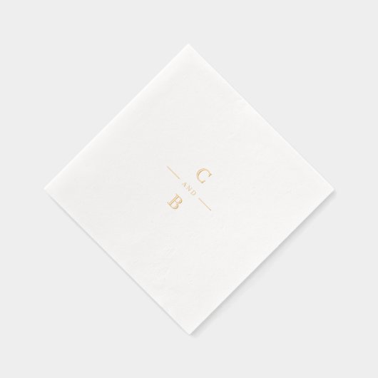 Elegant modern classic wedding monogram 箔ナプキン (右)