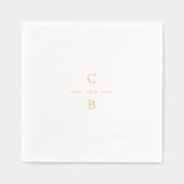 Elegant modern classic wedding monogram 箔ナプキン (正面)