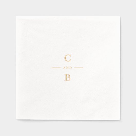 Elegant modern classic wedding monogram 箔ナプキン (正面)