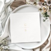 Elegant modern classic wedding monogram 箔ナプキン