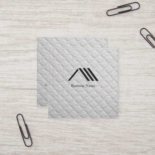 Elegant Modern Classy Logo Ivory White スクエア名刺 (正面/裏面インサイチュ)