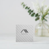 Elegant Modern Classy Logo Ivory White スクエア名刺 (スタンド正面)